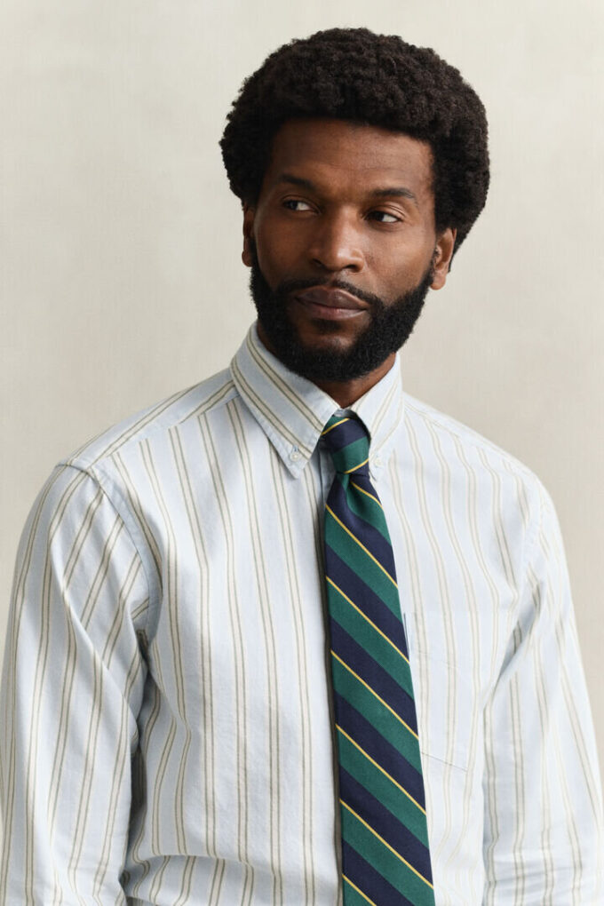 Camisa Oxford com riscas do arquivo