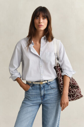 Camisa Oxford de luxo às riscas