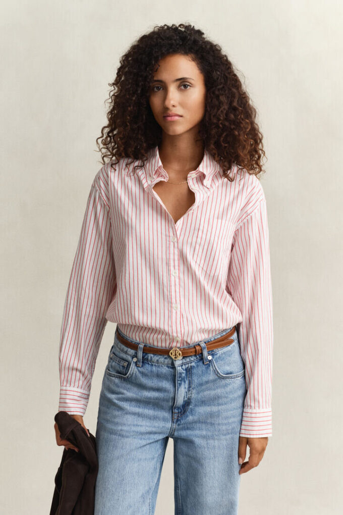 Camisa Oxford de luxo às riscas