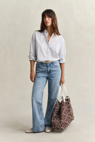 Camisa Oxford de luxo às riscas