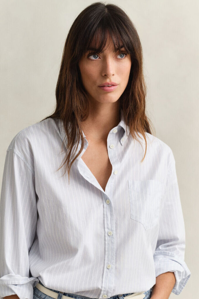 Camisa Oxford de luxo às riscas