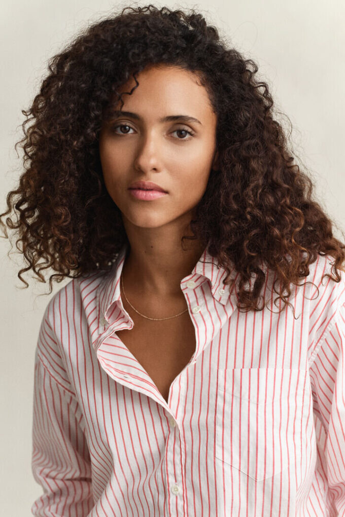 Camisa Oxford de luxo às riscas