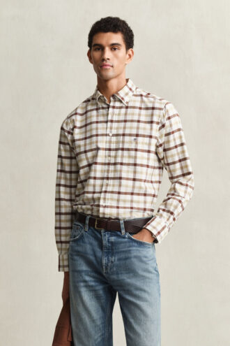 Camisa Oxford xadrez de corte regular