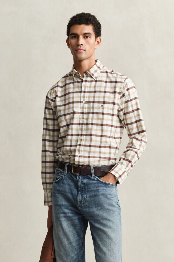 Camisa Oxford xadrez de corte regular