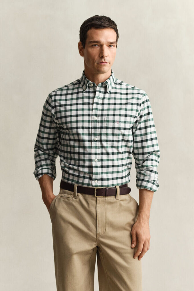 Camisa Oxford xadrez de corte regular
