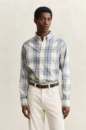 Camisa Oxford xadrez de corte regular