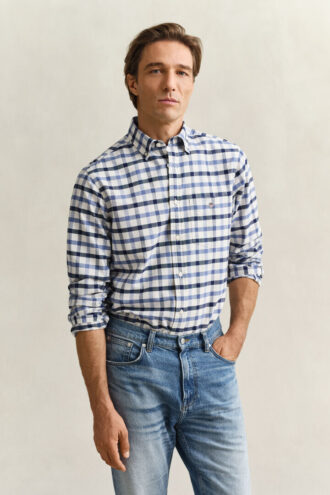 Camisa Oxford xadrez de corte regular