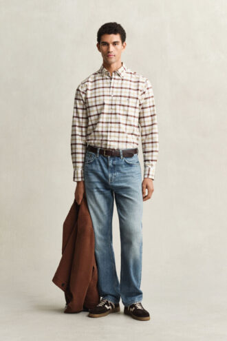 Camisa Oxford xadrez de corte regular