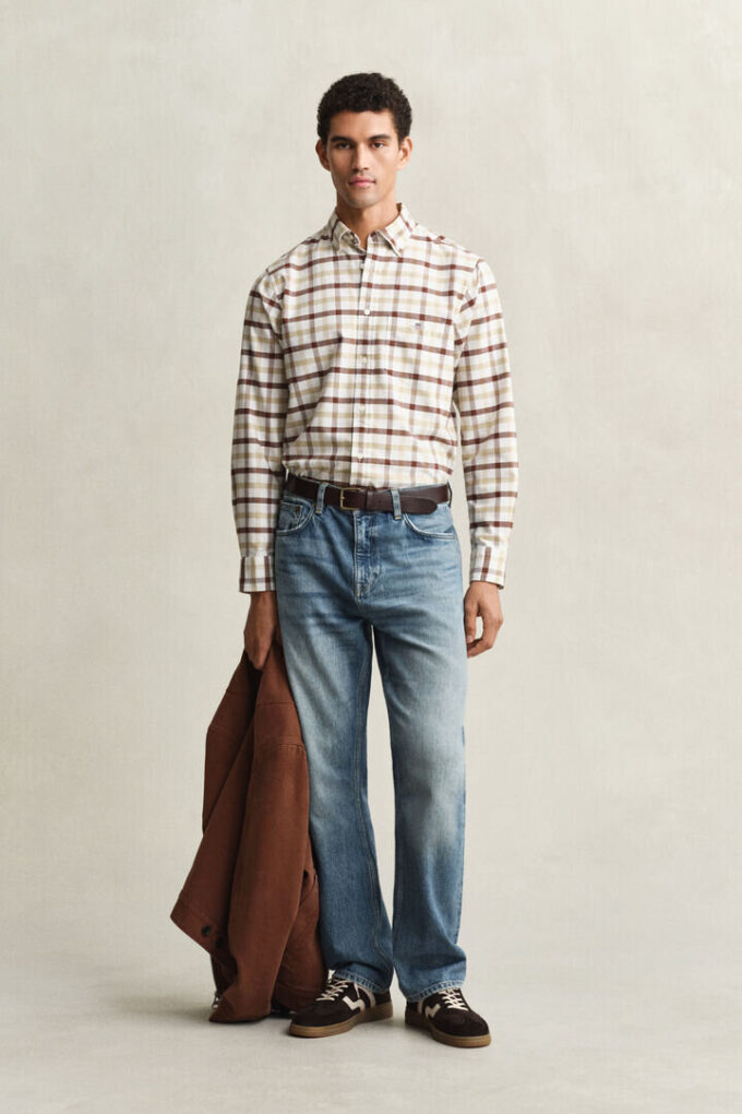 Camisa Oxford xadrez de corte regular