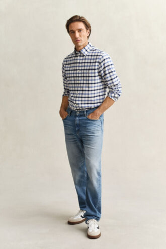 Camisa Oxford xadrez de corte regular