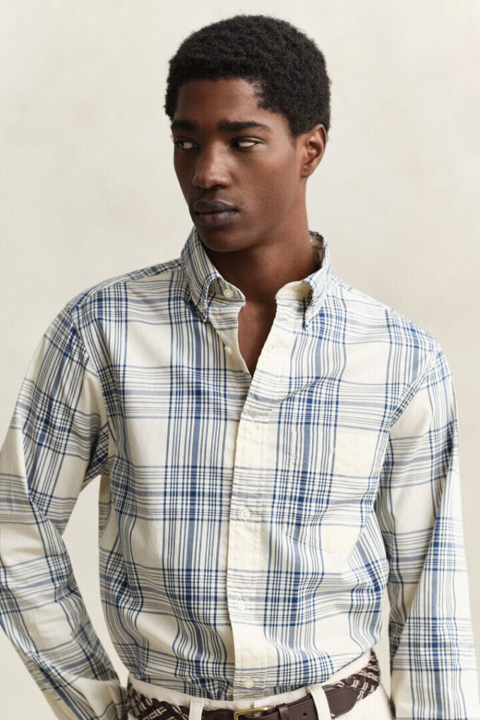 Camisa Oxford xadrez de corte regular