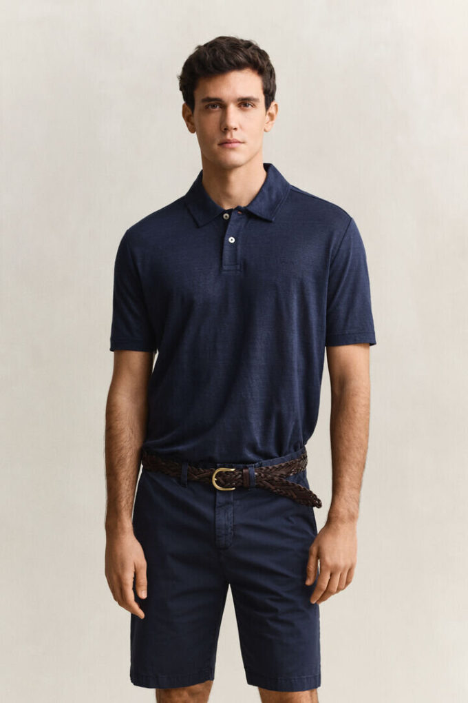 Camisa polo de linho