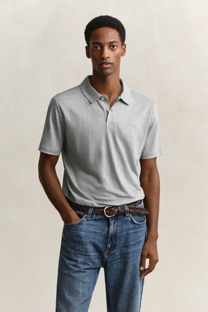 Camisa polo de linho