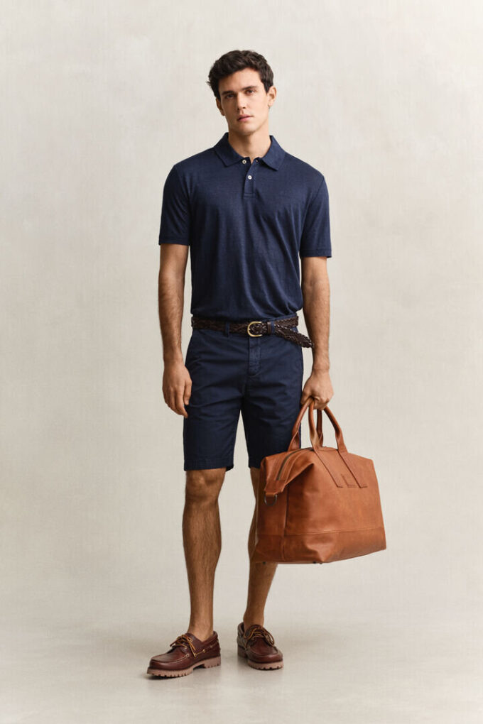 Camisa polo de linho