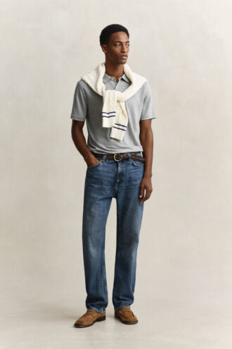 Camisa polo de linho