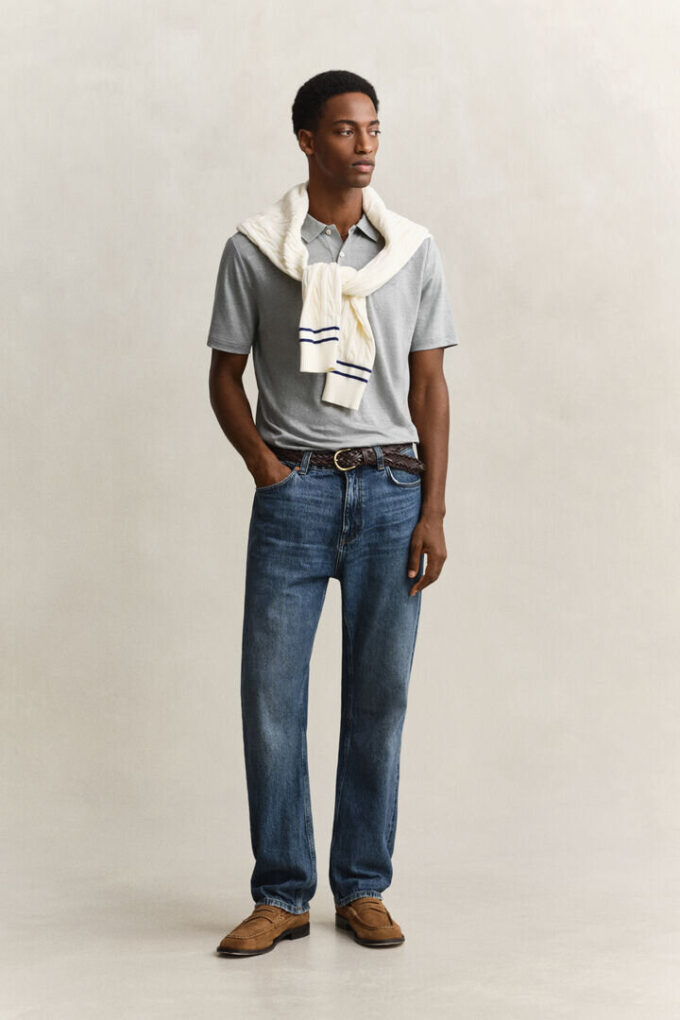 Camisa polo de linho