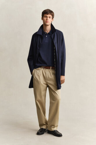 Camisa polo em malha interlock