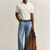 Camisa polo em malha interlock