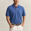 Camisa polo em piqué contrastante