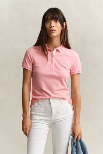Camisa polo em piqué contrastante