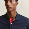 Camisa polo em piqué contrastante