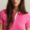 Camisa polo em piqué contrastante