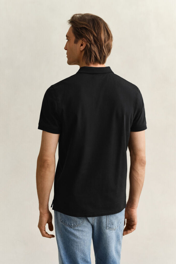 Camisa polo em piqué contrastante