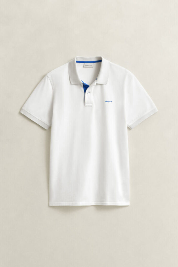 Camisa polo em piqué contrastante