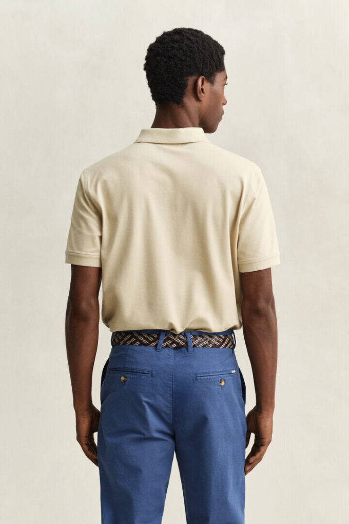 Camisa polo em piqué contrastante
