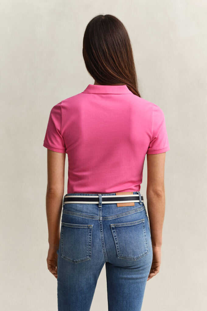 Camisa polo em piqué contrastante