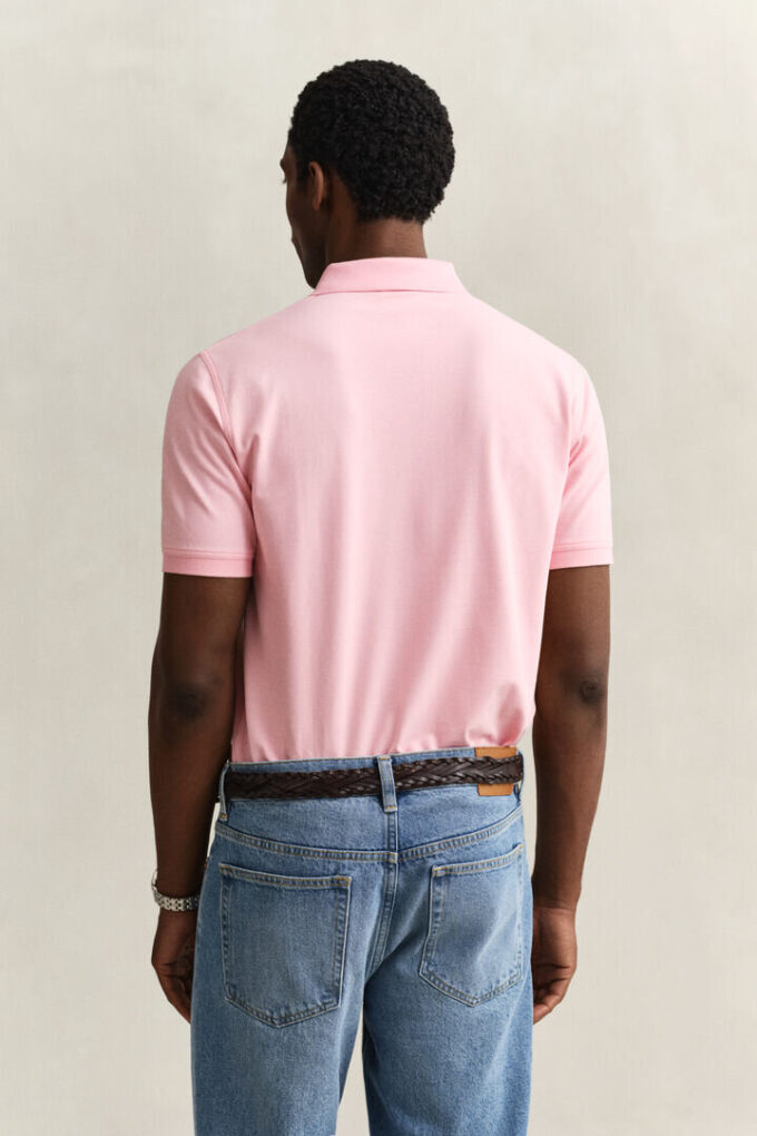 Camisa polo em piqué contrastante