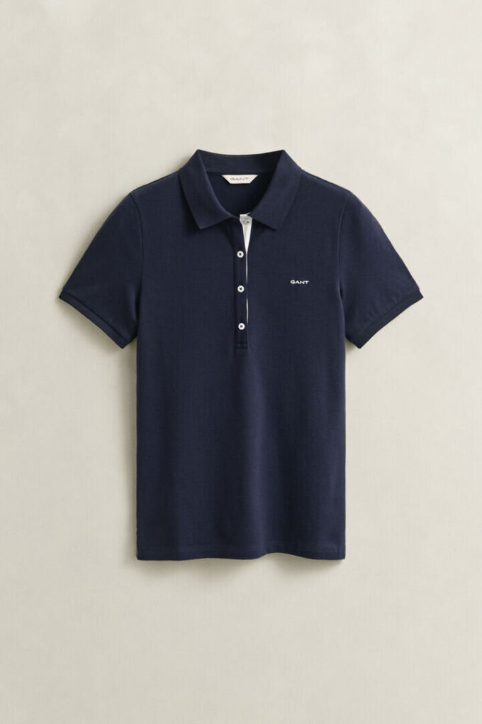 Camisa polo em piqué contrastante