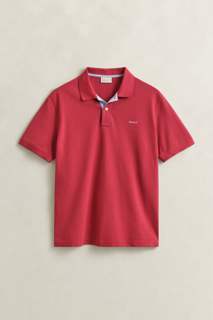 Camisa polo em piqué contrastante