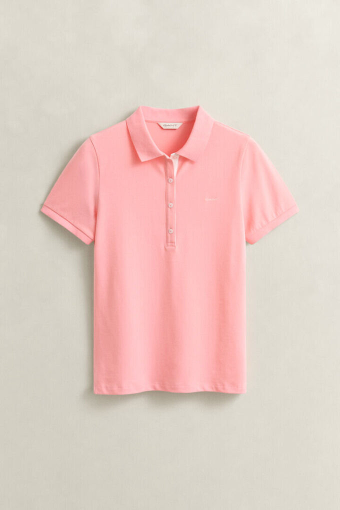Camisa polo em piqué contrastante