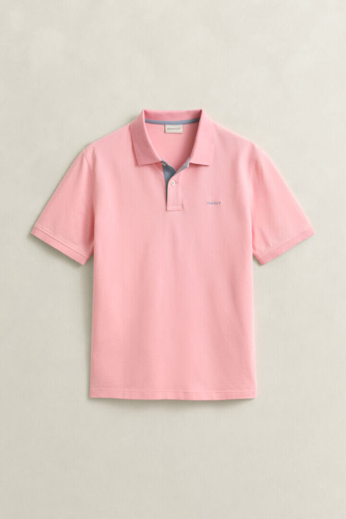 Camisa polo em piqué contrastante