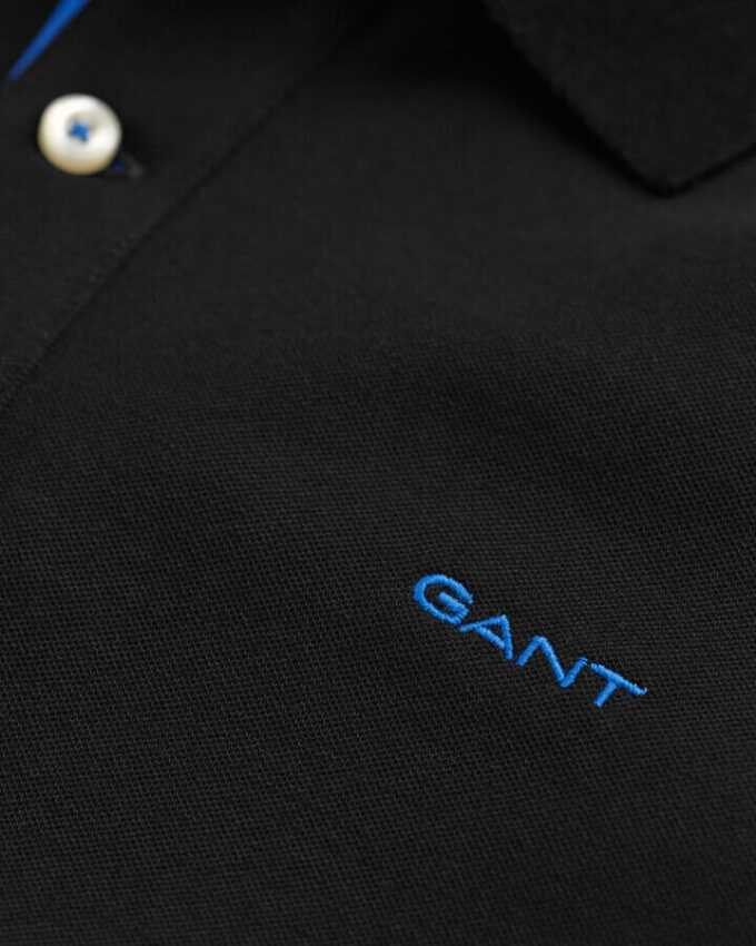 Camisa polo em piqué contrastante