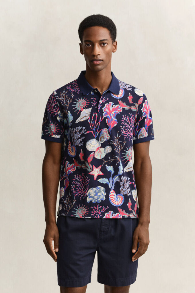 Camisa polo estampada
