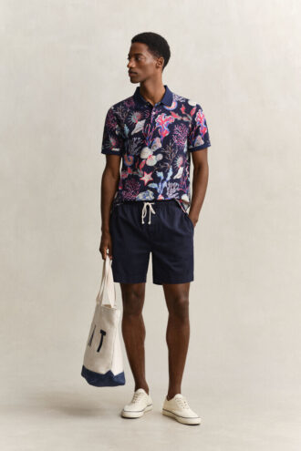 Camisa polo estampada