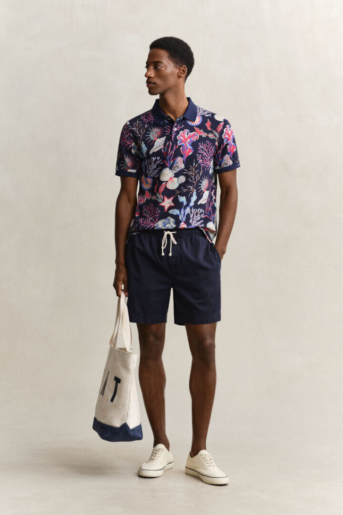 Camisa polo estampada