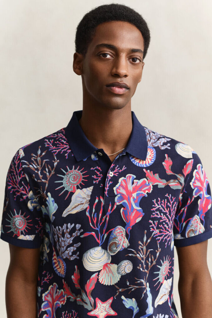 Camisa polo estampada