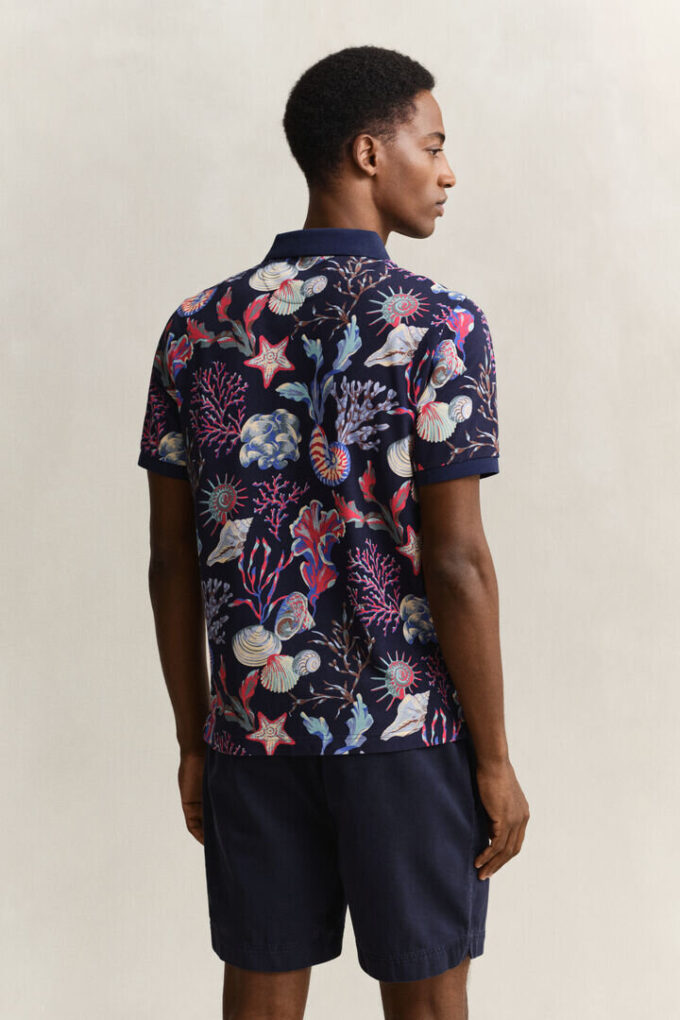 Camisa polo estampada