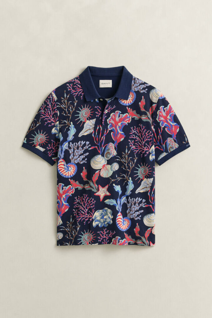Camisa polo estampada