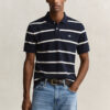 Camisa polo às riscas