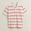 Camisa polo às riscas