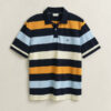 Camisa polo às riscas