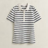 Camisa polo às riscas em piqué