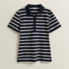Camisa polo às riscas em piqué