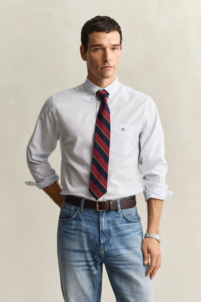 Camisas clássicas de popelina com riscas Banker