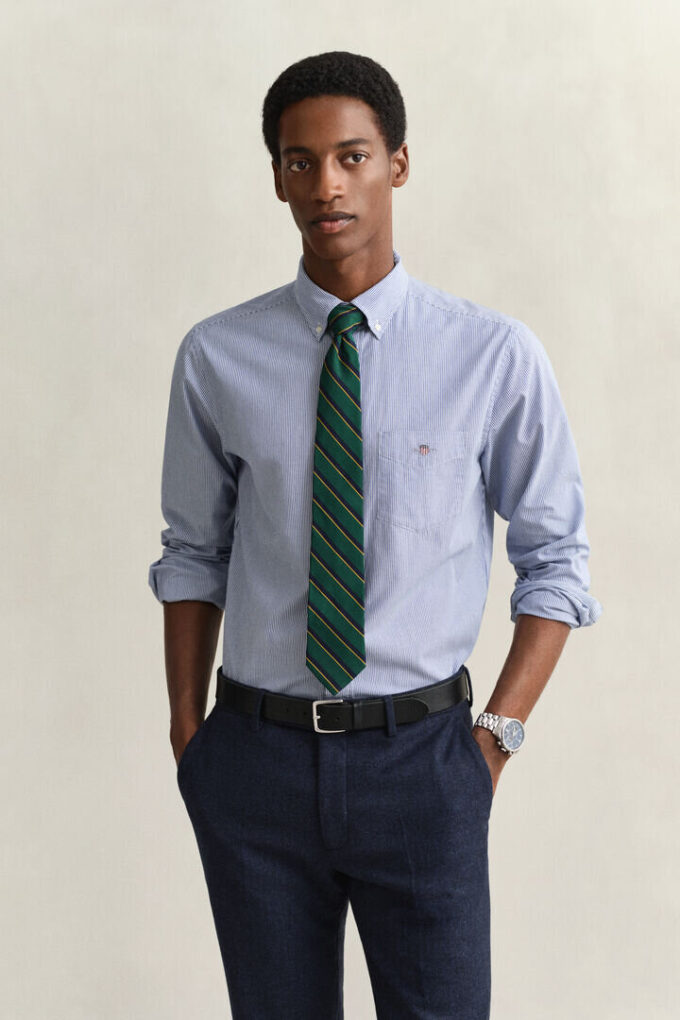 Camisas clássicas de popelina com riscas Banker