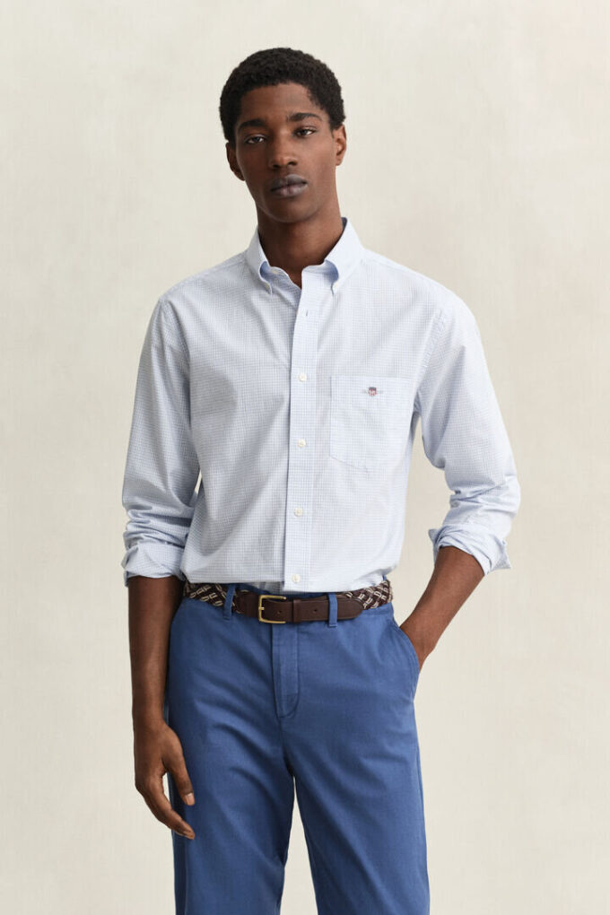 Camisas clássicas de popelina xadrez